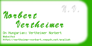 norbert vertheimer business card